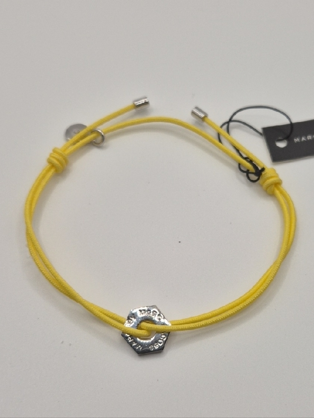 NWT Marc by Marc Jacobs Yellow Cord Bracelet with Silver Octagon Charm